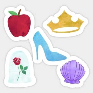 Princess Watercolor Symbols Sticker